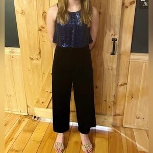 Youth Navy Sparkly Romper